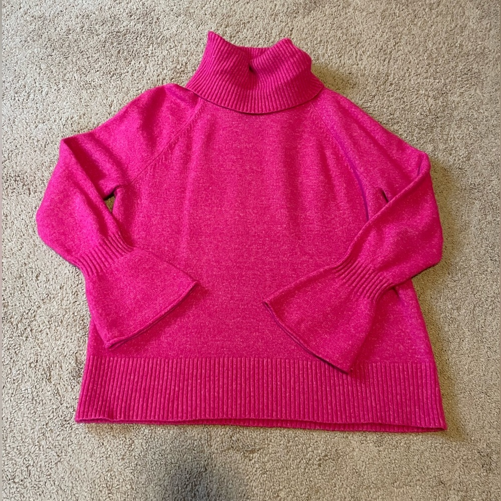 LOFT Bright Pink Turtleneck Sweater